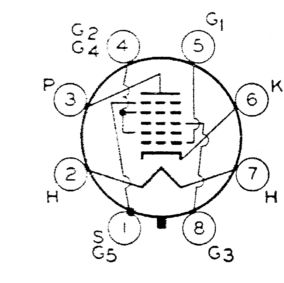 [Schematic of the 6SA7 Pentagrid Converter Tube]